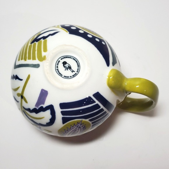 Anthropologie Orchid‎ Pavilion Moss Green Floral Coffee Tea Mug - Picture 8 of 10
